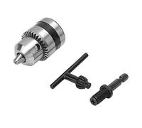 Mtlavishness Drill Chuck Key Type 3/8-24UNF with 1/4 Hex Head 3/8 Thread, 1.5-10mm Capacity Lightweight Drill Clamp Chuck for Precise Drilling, High Accuracy Mounting, Rust-R
