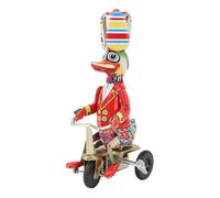 Mtlavishness Duck On Bike Tin Toy Retro Wind Up Clockwork Toy Nostalgic Collectible Ornament Tinplate Craft Ideal Adult Collections Decorative Display Unique Handcrafted Vintage
