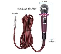 Mtlavishness Dynamic Handheld Cardioid Condenser Microphone With 4 5m Cable 6 35mm Plug For Karaoke Stage Performance Live Singing Music Zinc Alloy Design Red Black Silver