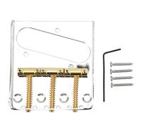 Mtlavishness Electric Guitar Bridge With Pretty Design Simple Tuning And Good Material Ideal For TL Retro And Classic Series 4 Hole Installation Guitars 3 String Saddle Metal (Golden code)