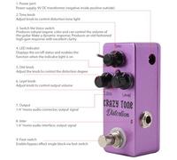 Mtlavishness Electric Guitar Distortion Pedal Durable Zinc Alloy Construction Versatile Sound Creation On Stage And In Studio 9V DC Power Supply 6.35mm Input Output Interface Tone