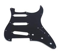 Mtlavishness Electric Guitar Pickguard Mirror Surface Suitable for FD ST Style Guitars According to and Mexican Standards Gold White Black Colors 1.7mm Thickness (Black)