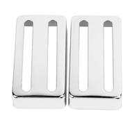 Mtlavishness Electric Guitar Pickup Cover Better Sound Quality And Heat Dissipation For Electric Guitar Two Pieces Brass Material Search Keywords: Electric Guitar Pickup Cover (Silver)
