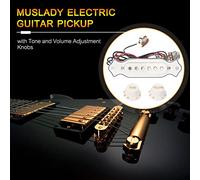 Mtlavishness Electric Guitar Pickup Set Ready To Install With 6 35mm Jack Volume Tone Adjustment Knobs For Acoustic And Electric Guitars (All White)