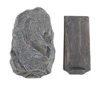 Mtlavishness Fake Rock Key Hider Weather Safe Storage Decorative Resin Hide A Key Holder Box For Outdoor Yard Light Blue Realistic Appearance Secure Spare Key Storage Solution Fo