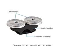 Mtlavishness Finger Jingle Tambourine Premium Quality Elastic Strap Comfortable Wear Mini Size Light Weight Ideal for Picnic Camping Live Performance or Studio Black Silver Color