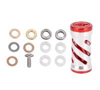 Mtlavishness Fishing Reel Handle Knob Alloy Lightweight Wear Resist Spiral Pattern Reel Handle Grip Ball Silver Gold Enhanced Comfort and Durability for Smooth Casting and (Silver Red)