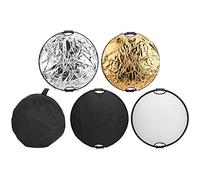 Mtlavishness Five In One Reflective Cloth Round Double Handle Foldable Reflector Panel For Indoor And Outdoor Photography Fill Light The Panel Features Five Reflective Surfaces (80cm)