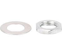 Mtlavishness Five Pieces Metal Electric Guitar And Bass Jack Socket Replacement Nuts With Washers Set Metal Anti Deformation Sturdy And Durable For Electric Guitars And Bass (M8)