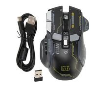 Mtlavishness Gaming Mouse 2.4G Wired Bluetooth 3 Mode 5 Adjustable DPI Game Mouse with 11 RGB Light for Windows for Android for IOS (Black)