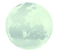 Mtlavishness Glowing Moon Wall Sticker Cyan Green Lumino Decor for Kids Bedroom Childrens Room Home Decoration 30cm Round PVC Easy to Apply and (Silver-Green Light)