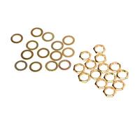 Mtlavishness Gold G3/8 Female Thread Nuts Metal Washer Kit Excellent Metal Material High Hardness And Wear For Electric Guitar And Bass Instrument Jack Fasteners With Standard (Gold)