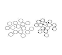 Mtlavishness Gold G3/8 Female Thread Nuts Metal Washer Kit Excellent Metal Material High Hardness And Wear For Electric Guitar And Bass Instrument Jack Fasteners With Standard (Silver)