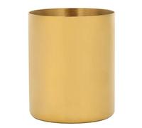 Mtlavishness Gold Stainless Steel Desk Modern Nordic Pencil Holder Makeup Brh Holder Table Vase for Desktop Storage 3.3x3. inches