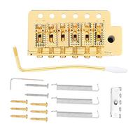 Mtlavishness Gold Tremolo System with Roller Single Locking Vibrato Bridge Tailpiece for ST Guitar Durable Easy To Install For Manual True Vibrato Creation (Gold)