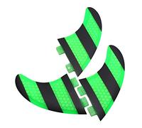 Mtlavishness Green Black G5 Surf Fins Surfboard Fiberglass Comb Tri Set Thruster - High Performance Fiberglass Construction for /Futures Compatibility Thruster Configuration for