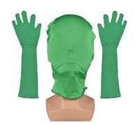 Mtlavishness Green Chroma Key Gloves And Hood Invisible Effects Soft Breathable Elastic Fiber Material For Photo Or Video Special Effects With Green Backdrop Size Suitable For (Verde)