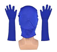 Mtlavishness Green Chroma Key Gloves And Hood Invisible Effects Soft Breathable Elastic Fiber Material For Photo Or Video Special Effects With Green Backdrop Size Suitable For (Azul)