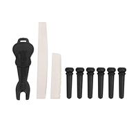 Mtlavishness Guitar Bridge Pin Kit With Bone Saddle Nut Ebony Bridge Pins Acoustic Guitar Repair Accessories High Density Ox Bone Material Professional Instrument Maintenance Tool