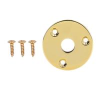 Mtlavishness Guitar Jack Socket Plate Durable Metal Construction For Long Lasting Use Ideal For Electric Guitars Basses Ukuleles Banjos And Mandolins Gold Round Shape With (GT33 Gold)