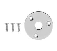 Mtlavishness Guitar Jack Socket Plate Durable Metal Construction For Long Lasting Use Ideal For Electric Guitars Basses Ukuleles Banjos And Mandolins Gold Round Shape With (GT31 Chromium)