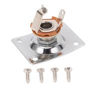 Mtlavishness Guitar Output Jack Plate Excellent Metal Material Compact And Portable Suitable For Home Practicing Performing And Music Recording Square Shape Metal Color For (Chrome Color)