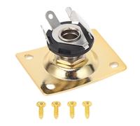 Mtlavishness Guitar Output Jack Plate Excellent Metal Material Compact And Portable Suitable For Home Practicing Performing And Music Recording Square Shape Metal Color For (Gold)
