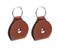 Mtlavishness Guitar Pick Bags PU Metal Keychain Design Portable Storage for Guitar Players and Music Lovers Carrying Around 2 Pieces Brown (Brown)