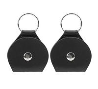 Mtlavishness Guitar Pick Bags PU Metal Keychain Design Portable Storage for Guitar Players and Music Lovers Carrying Around 2 Pieces Brown (Black)