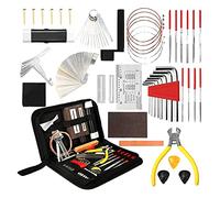 Mtlavishness Guitar Repair Tool Kit All-In-One Maintenance Measurement Polishing Set For Acoustic Electric Bass Banjo Ukulele With Stainless Steel & Plastic Tools