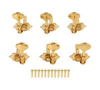 Mtlavishness Guitar String Tuning Pegs Quick And Accurate String Adjustment For Acoustic And Electric Guitars 6 Piece Set With 1 To 18 Gear Ratio Made Of Metal (Gold)