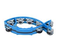 Mtlavishness Hand Tambourine Bell Smooth Fish Shaped Double Row Tambourines Musical Rhythm Instrument for Children Blue (Blue)