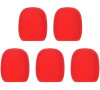 Mtlavishness Handheld Microphone Foam Covers Reduce Noise For Clear Sound In KTV Karaoke And DJ Performances Five Piece Pack With Four Color Options Orange Blue Red And Black Size (Red)