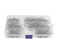 Mtlavishness High Carbon Steel Fishing Hooks with Barbs 160Pcs Fish Hooks Set in Storage Box Sharp Crooked Tip & Ring Hook Handle Design for Saltwater and Freshwater Fishing