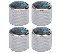 Mtlavishness High End Metal Dome Shape Electric Bass Knob Inlay Shell Volume and Tone Control Metal Guitar Parts Surface (Colorful)