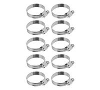 Mtlavishness Hose Clamp 10Pcs Adjustable Stainless Steel Pipe Hose Clip Heavy-Duty - Gear Mechanism for Secure Sealing Ideal for Water Pipes Oil Lines Automotive