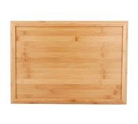 Mtlavishness Household Kitchen Rectangular Serving Tray for Food and Tea Ideal for Barbecue Snack Cake and Party Use with Fine Workmanship and Comfortable Hand Feel Available in S (Full Bamboo Large