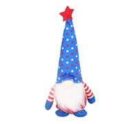 Mtlavishness Independence Day Gnome Cute Handcrafted Beautiful Meaning Gnome Plush Decoration for Office Living Room Vertical Stripes, Polyester, Approx. 32g 1.1oz, Office, Living (Blue Star)
