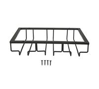 Mtlavishness Iron Art Upside Down Glass Holder European Adds Elegance To Your Kitchen Or Hanging Under Cabinet In Gold With 3 Rows Suitable For Various Cup Types And Easy (Black)