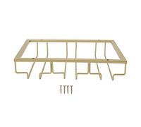 Mtlavishness Iron Art Upside Down Glass Holder European Adds Elegance To Your Kitchen Or Hanging Under Cabinet In Gold With 3 Rows Suitable For Various Cup Types And Easy (Gold)