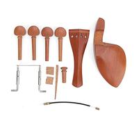 Mtlavishness Jujube Wood Violin Accessory Kit With Chin Rest Endpin Tailpiece Tuning Pegs Gut Strings For 4 Full Size Violin Replacement Parts
