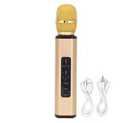 Mtlavishness K6 Wireless Bluetooth Microphone Portable Handheld Microphone Speaker Machine for Karaoke on PC Smartphones with Ergonomic Design Built In Bluetooth Module Easy To (Gold)