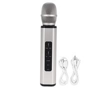 Mtlavishness K6 Wireless Bluetooth Microphone Portable Handheld Microphone Speaker Machine for Karaoke on PC Smartphones with Ergonomic Design Built In Bluetooth Module Easy To (Silver)