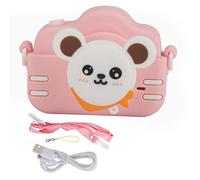Mtlavishness Kids Mini Digital Camera Wonderful Gift for Children to Discover and Explore World 2 Inch Screen 2MP High Definition Cartoon Design for Photos and Videos (Single shot pink)