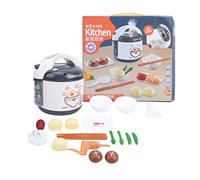 Mtlavishness Kids Rice Cooker Toy Plastic Simulation Kitchen Cooking Appliances Toys Set Gray Lightweight Easy to Bright Colors for Lifelike Pretend Games Suitable for 3 Years Old