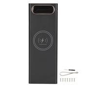 Mtlavishness L20 Battery Case Fast Charging Power Bank with 22.5W QC and 15W Wireless Charging for Mobile Phones Large Capacity Support 20pcs Batteries LCD Display Dual USB Ports (Black)