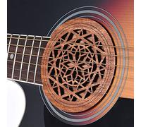Mtlavishness Mahogany Wood Sound Hole Cover for EQ Acoustic Folk Guitars Reduces Unwanted Feedback and Protects Sound Hole Ideal for Live Amplified Performances with Soft Foam (6)