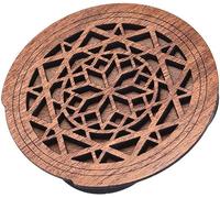 Mtlavishness Mahogany Wood Sound Hole Cover for EQ Acoustic Folk Guitars Reduces Unwanted Feedback and Protects Sound Hole Ideal for Live Amplified Performances with Soft Foam (4)