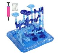 Mtlavishness Maze Balls Water Play Track, Water Play Marble Run Maze Ball Track Building Blocks for Interactive Water Play - Includes 75 DIY Components, 30 Balls, Air Cushion &