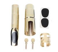 Mtlavishness Metal Bariton Saxophone Mouthpiece Brass Sturdy Durable Smooth Surface With Pads For Saxophone Playing Gold Color Approx 10.5cm Long And 1.9cm Mounting Opening (5C)